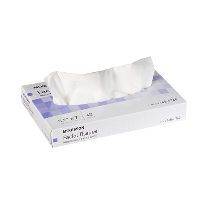 Facial Tissue White 5-7/10 X 7", 40/Box