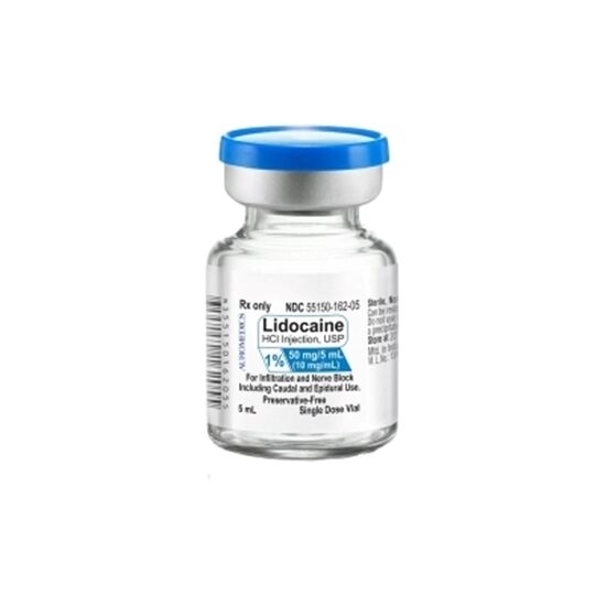 Lidocaine HCl Injection 1 Single Dose Vial 5 mL 10Tray