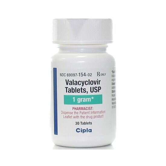 Valacyclovir HCl 1000mg 30 TabletsBottle