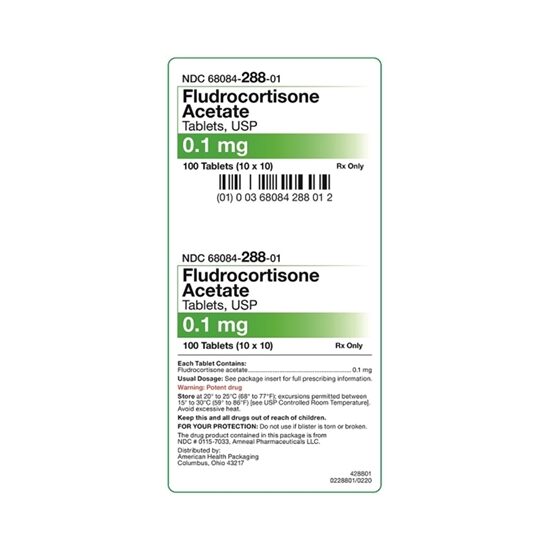 Fludrocortisone Acetate 01 mg Tablets 100 Count