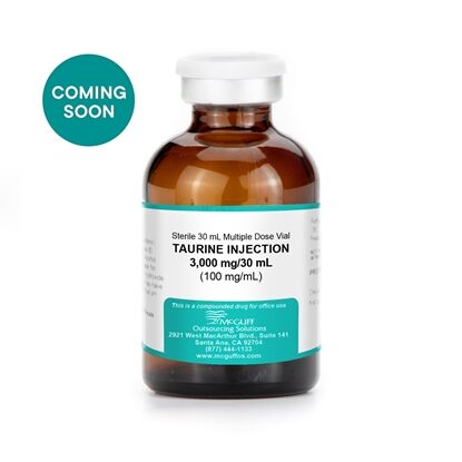 (Coming Soon) Taurine Injection 3,000 mg/mL, 30 mL