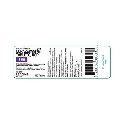 Lorazepam [C-IV], 2mg, 100 Tablets/Bottle