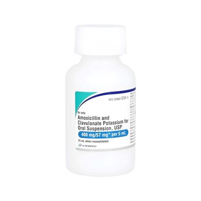 Amoxicillin/Clavulanate Potassium , 400mg/5mL, Suspension, 75mL