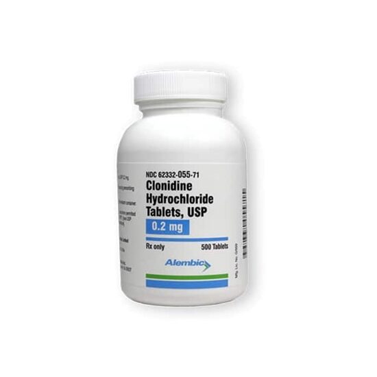 Clonidine HCl 02mg 100 TabletsBottle