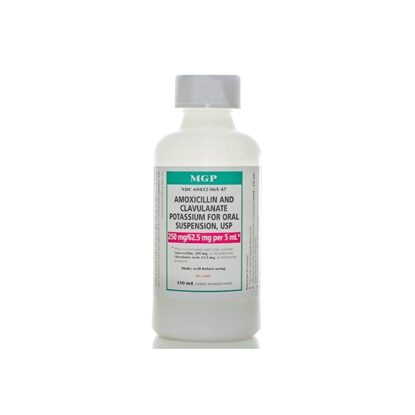 Amoxicillin and Clavulanate Potassium Oral Suspension 250 mg/62.5 mg per 5 mL, 150 mL, Each