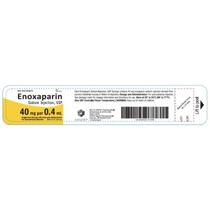 Enoxaparin Sodium Injection 40mg, Prefilled Syringe 0.4 mL, 10/Box