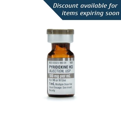 Pyridoxine HCl (Vitamin B6) Injection 100 mg/mL, Multiple Dose Vial 1 mL, Each