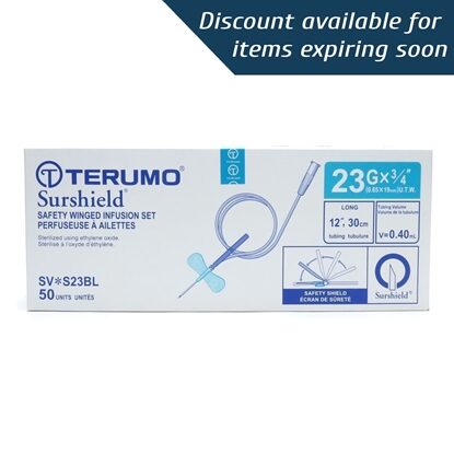 Surshield® Safety Winged Infusion Set, 23G x 3/4" Blue, 12" Tubing, 50/Box