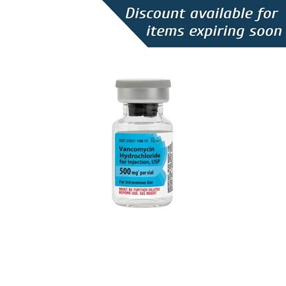 Vancomycin HCl Injection 500 mg/Vial, Single Dose Vial 10 mL, 10/Tray